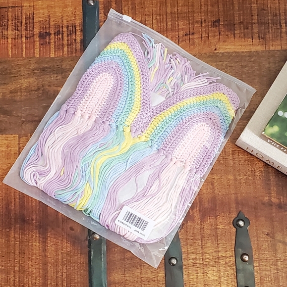 🌈 Rainbow Fringe Crocheted Bikini Top 🌈 - Picture 9 of 12